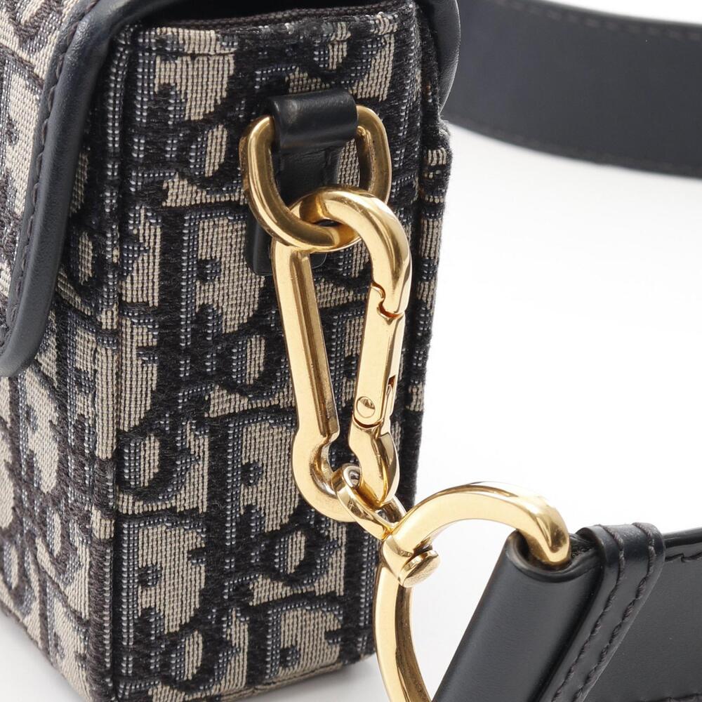 Dior Montaigne Oblique Shoulder Bag Canvas Leather Navy Blue Beige - Picture 5 of 8